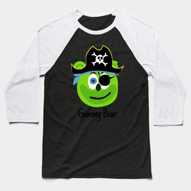 Gummy Bear Pirate Baseball T-Shirt by Aurealis